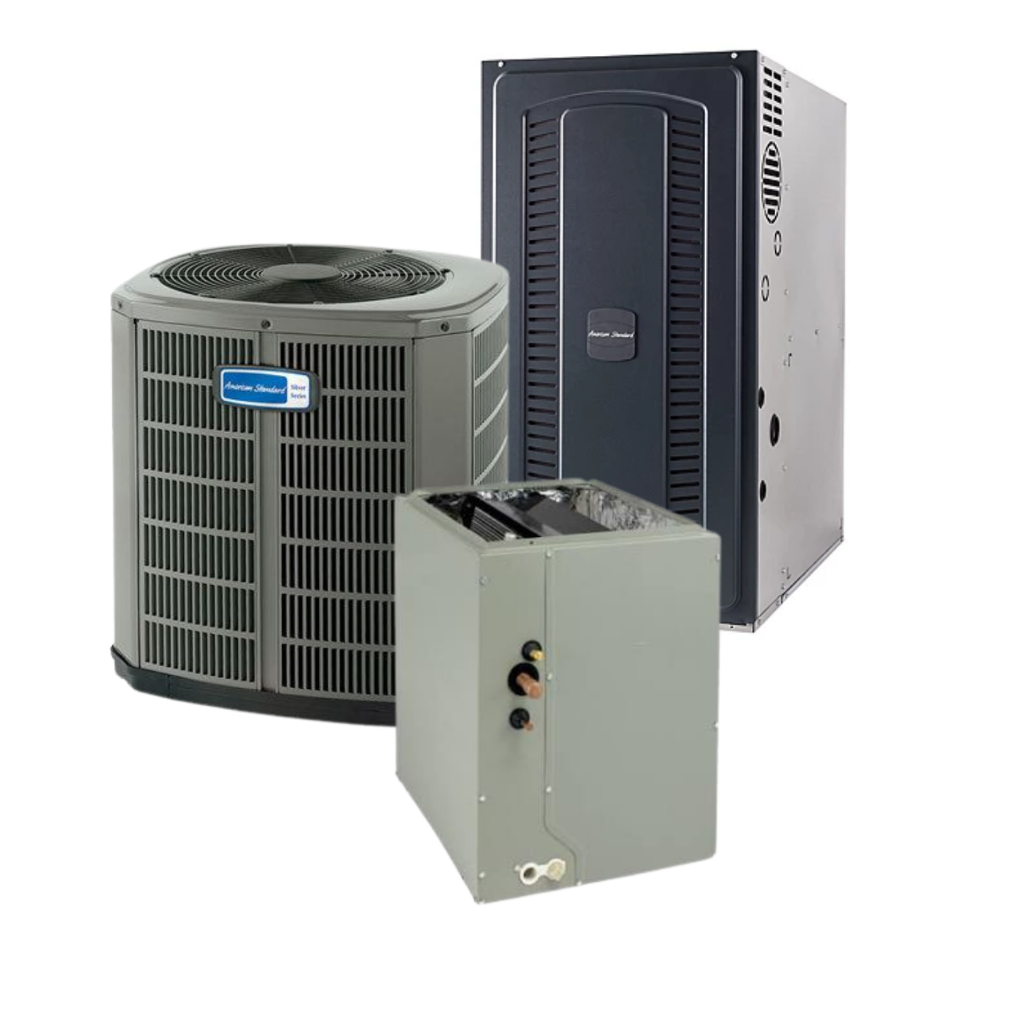 American Standard 5A7A4 - 1.5 Ton - 14.3 SEER2 AC with S8B1 - Single-Stage - 80% AFUE Furnace - Multi-Position Coil - Gas System - with install